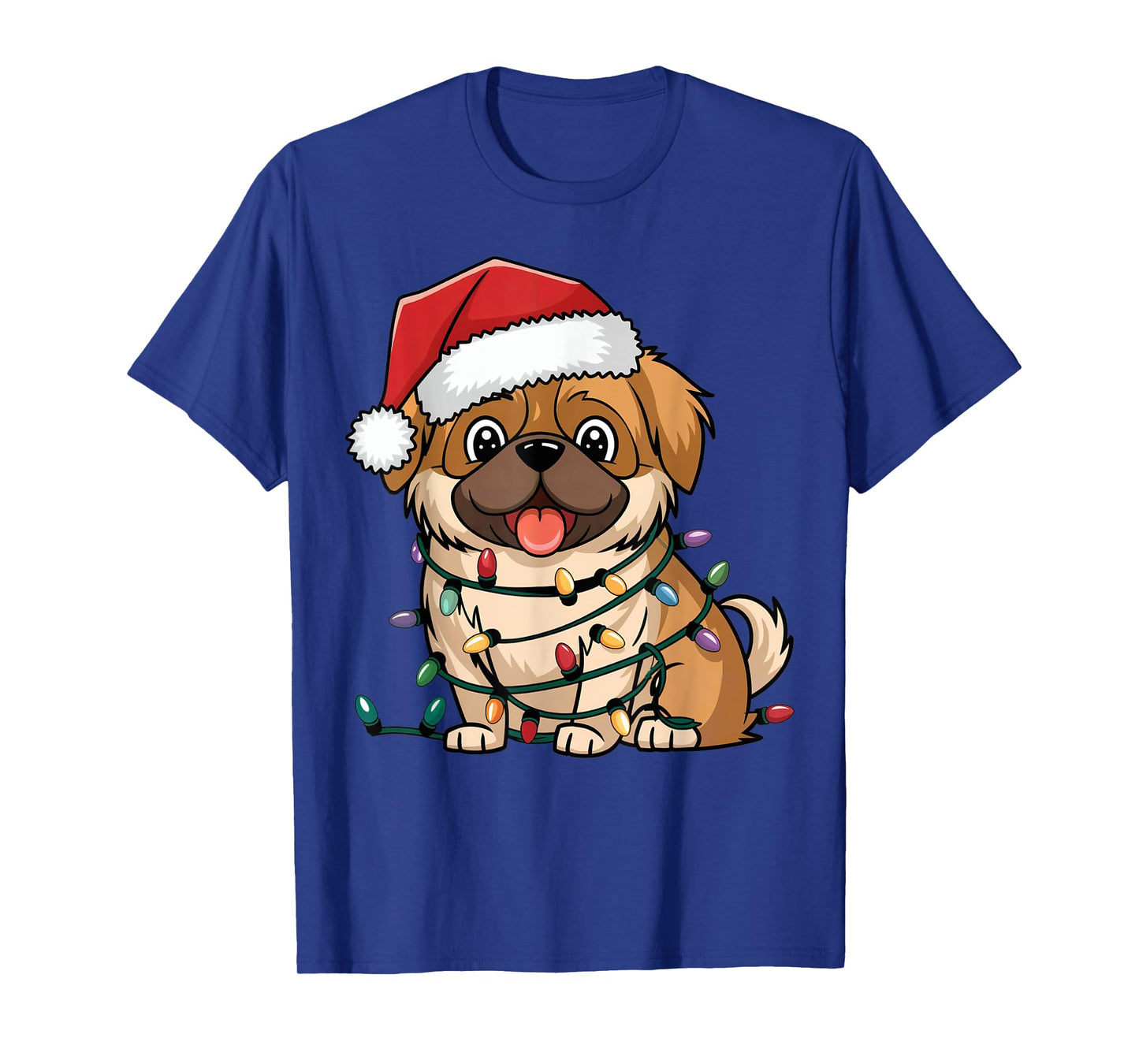 Pekingese Christmas Lights Xmas Dogs Gifts for Men Women T-Shirt