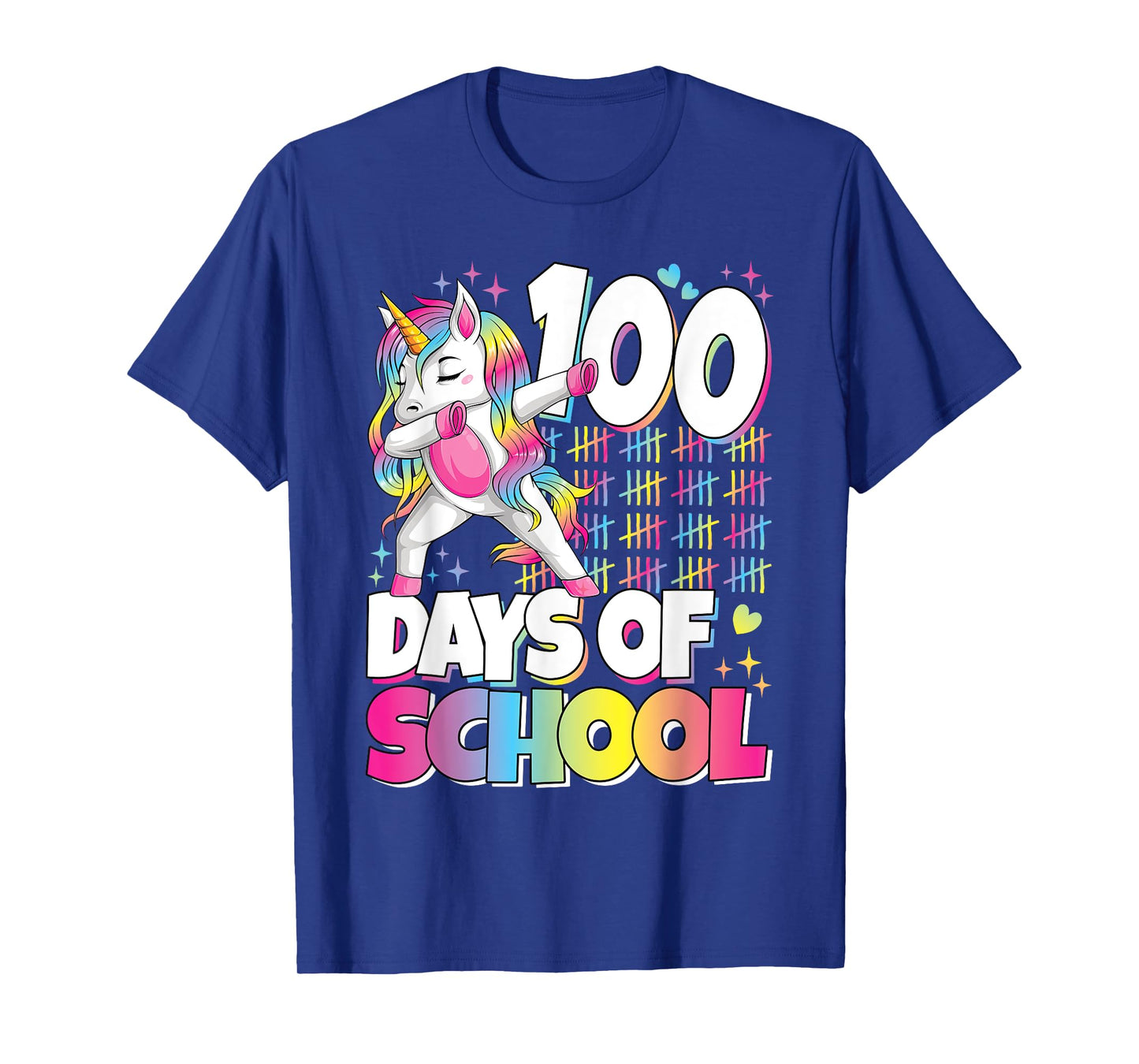 Cute 100 Days Of School Unicorn 100th Day Of School Girls T-Shirt
