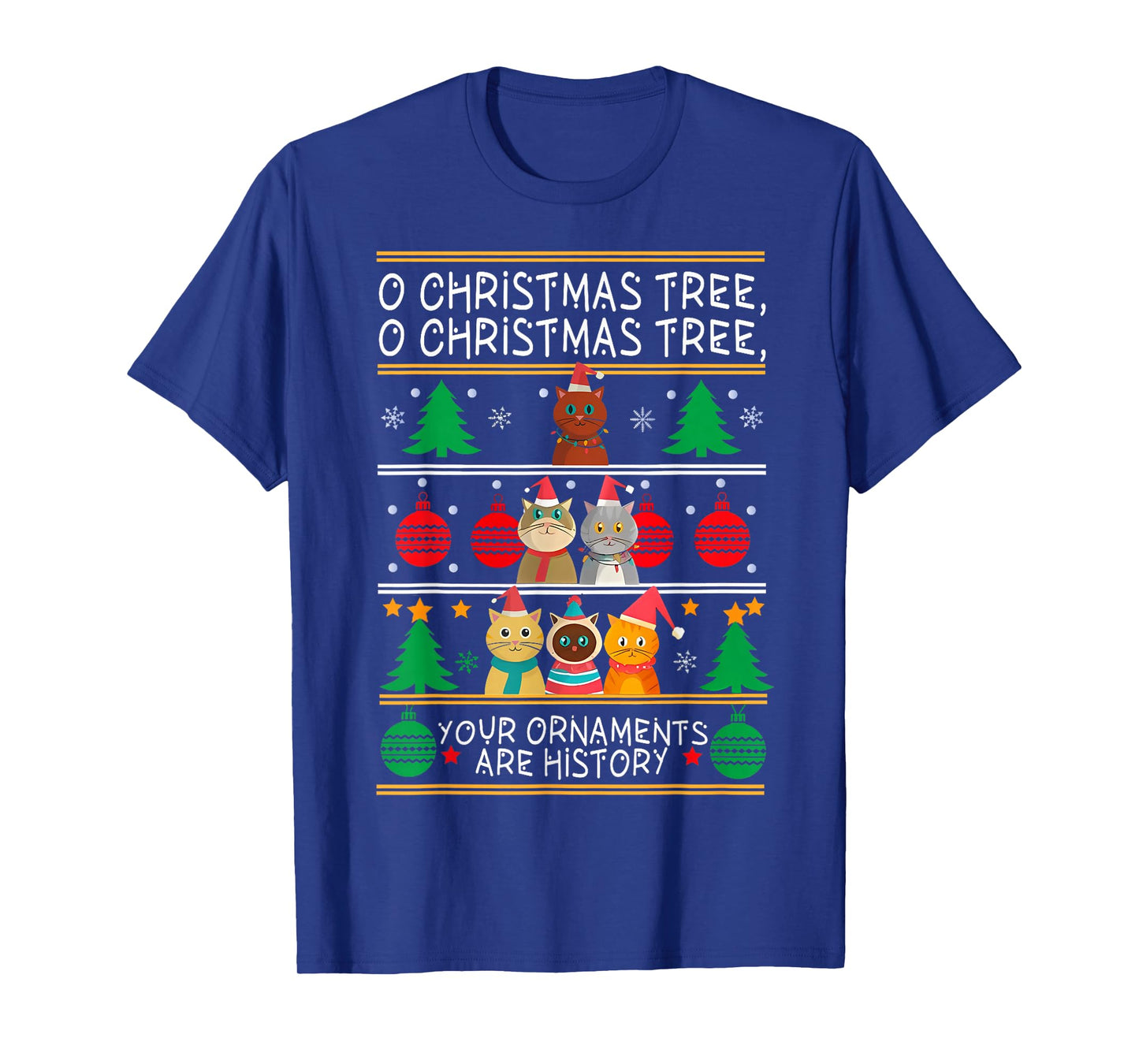 Merry Catmas Funny O Christmas Tree, Cat Xmas Meow Christmas T-Shirt