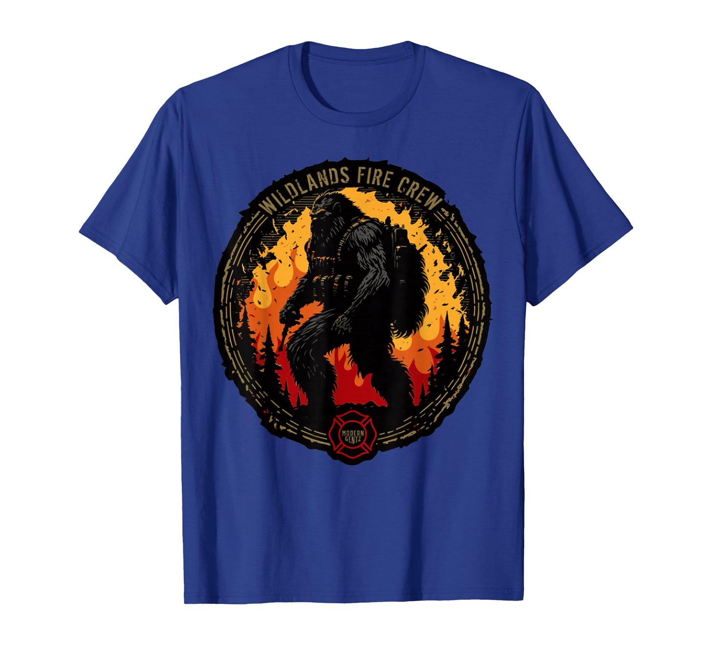 Retro Bigfoot Wildland Firefighter Sasquatch Fireman Gifts T-Shirt