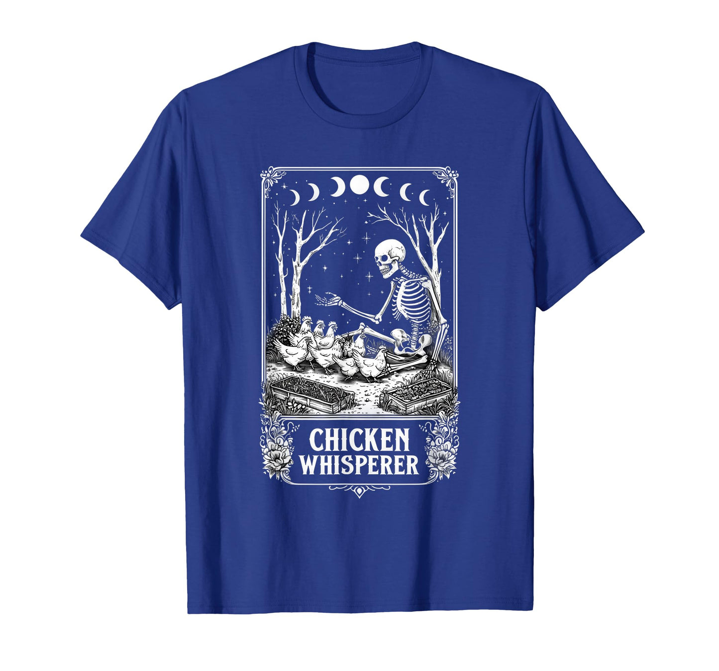 Skeleton Tarot Card design – Witchy Chicken Garden design T-Shirt