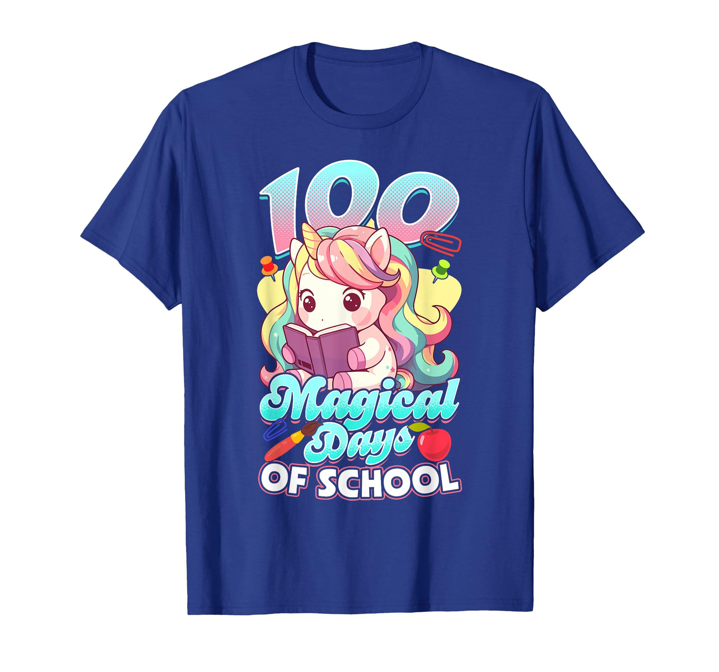 100 Days of School Unicorn 100 Magical Days Teacher Girls T-Shirt