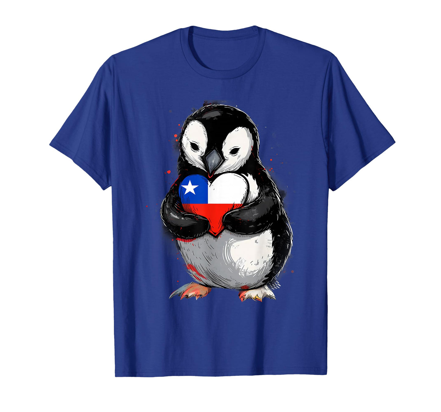 Chile Heart Penguin Chilean Pride Chilean Roots Chilean Flag T-Shirt