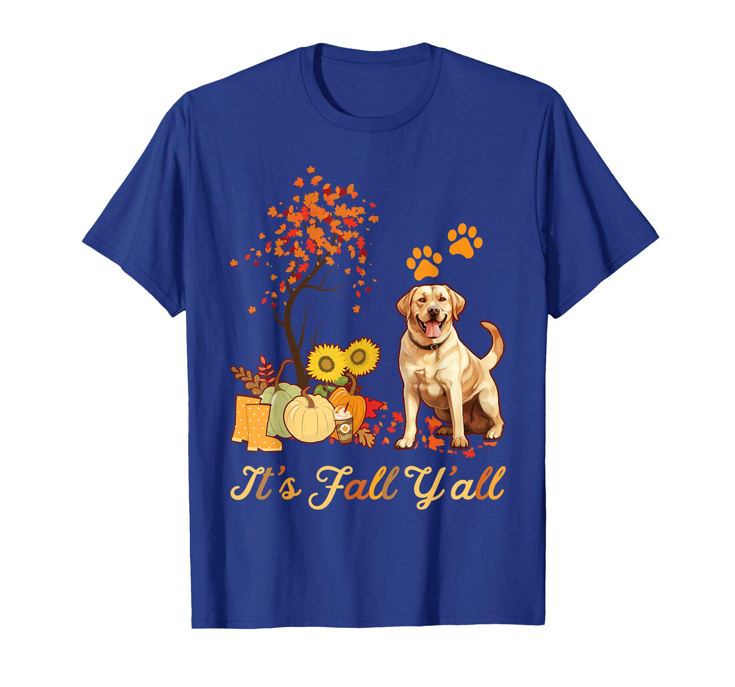 Labrador Retriever Fall Autumn Leaf Maple Tree Thanksgiving T-Shirt