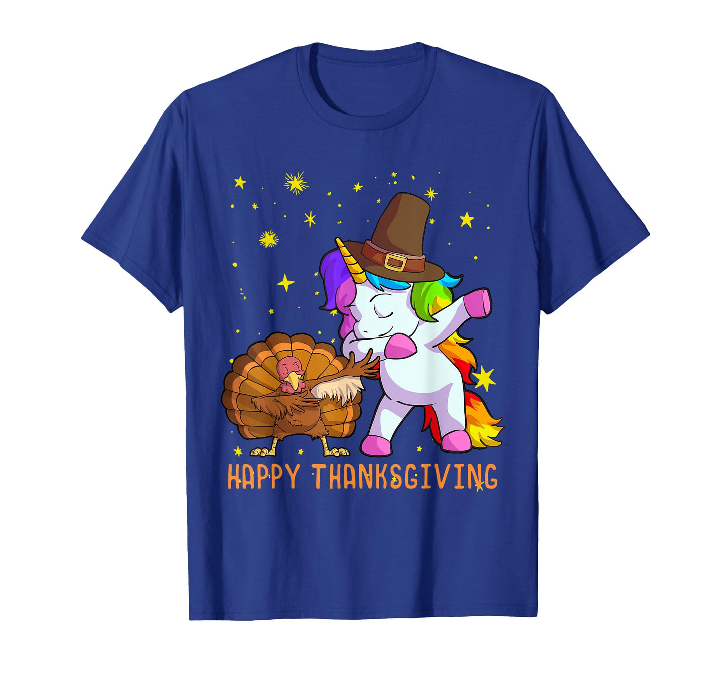 Cute Unicorn Thanksgiving Shirt For Girls Pilgrim Hat Turkey T-Shirt