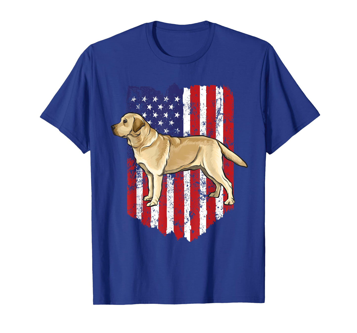 American Flag Yellow Labrador Retriever 4th Of July USA T-Shirt