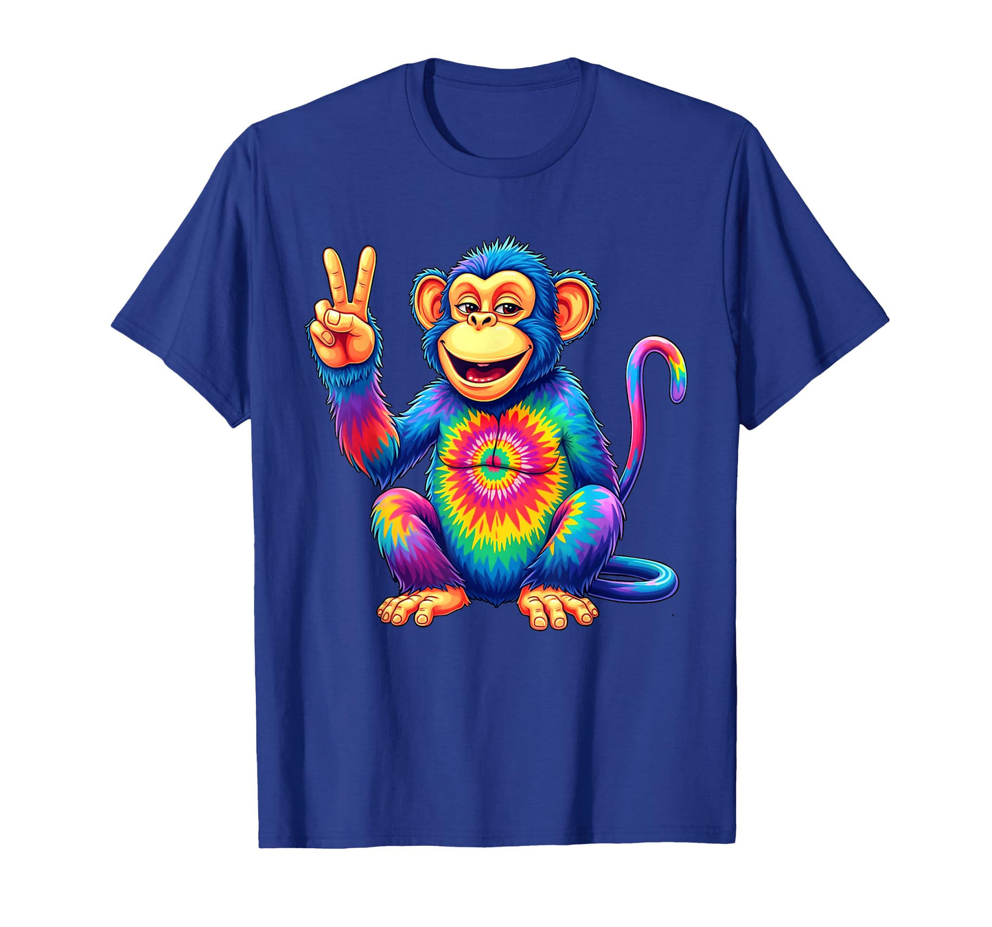 Tie Dye Monkey Colorful Hippie Monkey Rainbow T-Shirt