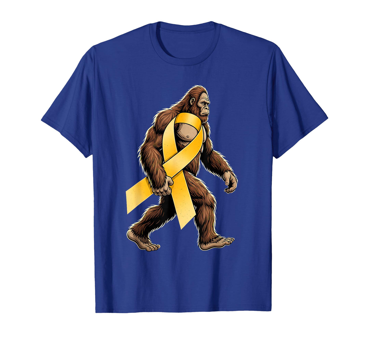 Bigfoot Sasquatch Childhood Cancer Awareness Gold Ribbon Boy T-Shirt