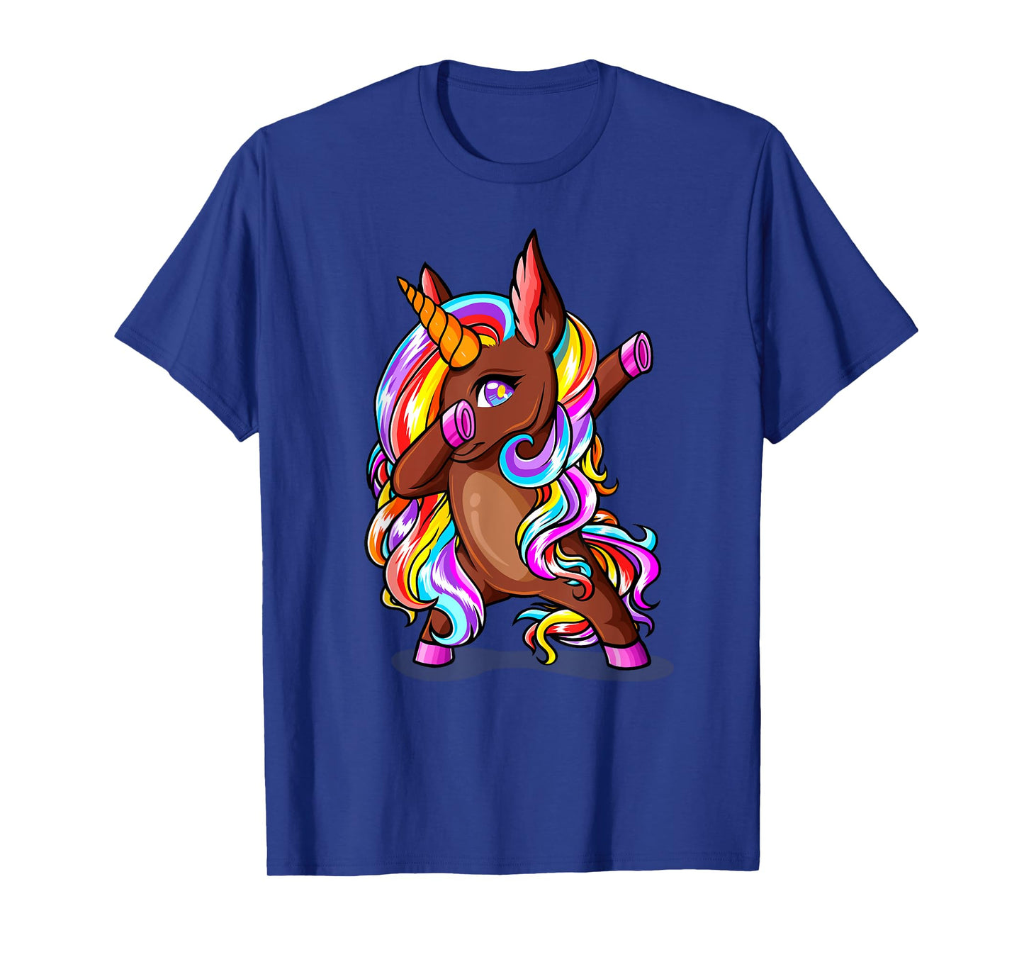 Dabbing Brown Skin Unicorn African American Woman Girl Gifts T-Shirt