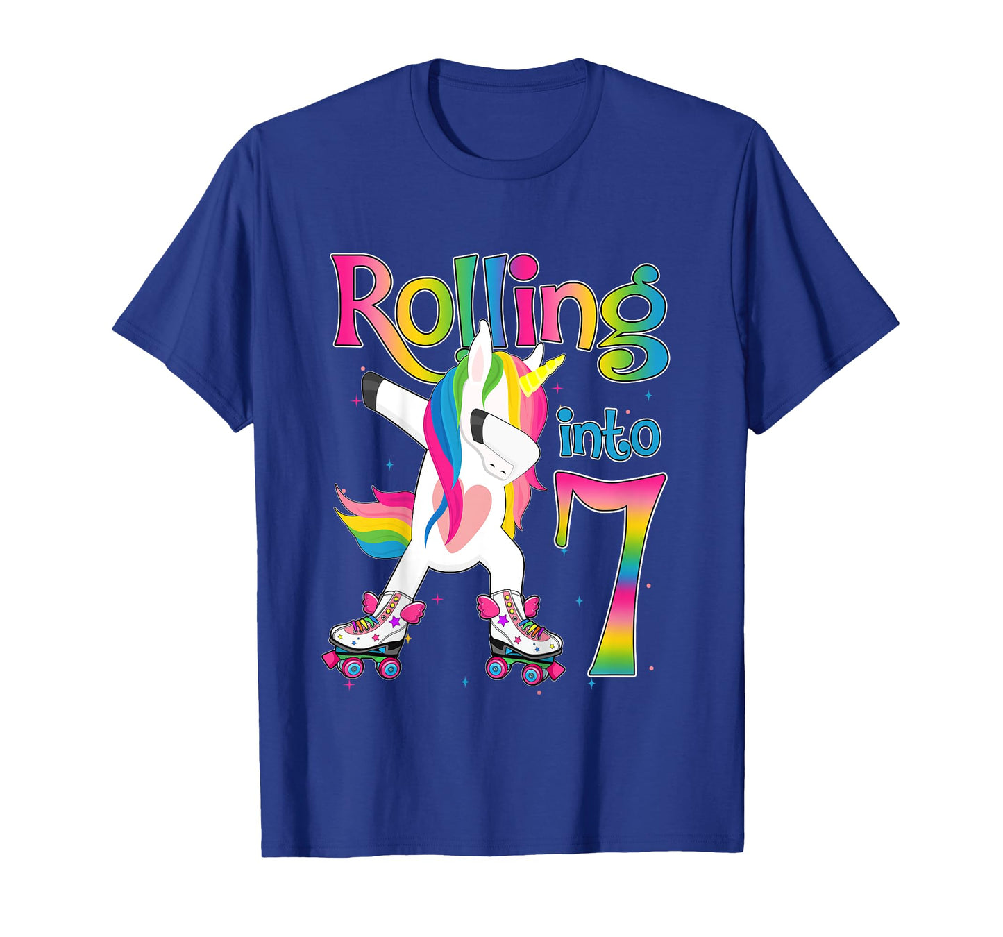 Rolling Into 7 years Let's Roll I'm Turning 7 Roller Skate T-Shirt