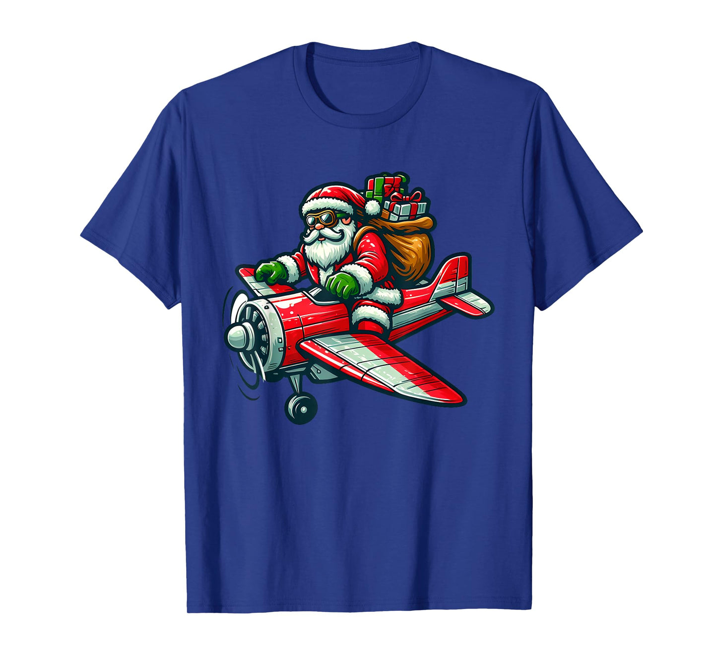 Santa Claus Flying Airplane Christmas Pajama Toddler Kids T-Shirt