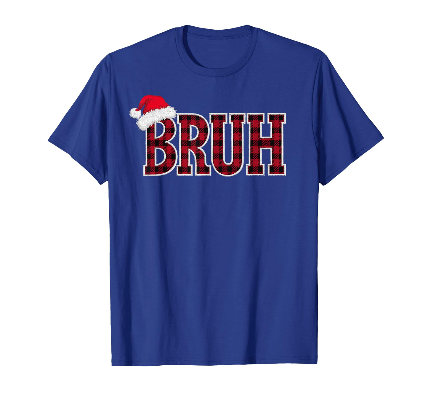 Bruh Funny Christmas Plaid Xmas Pajamas Teens Boys Kids T-Shirt