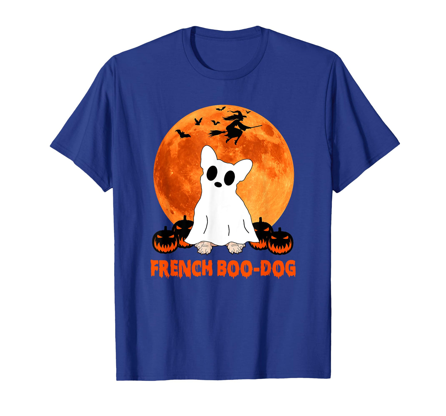 French Boo-Dog Funny French Bulldog Halloween Men Women Kids T-Shirt