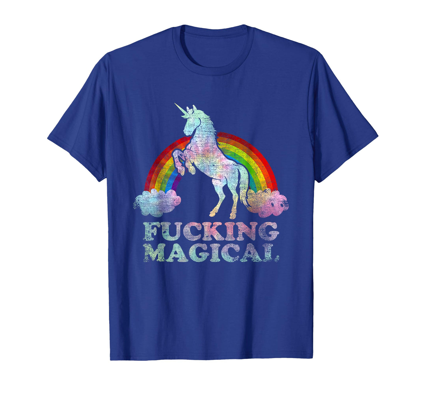 Funny Retro adult humour Fucking Magical Unicorn Tie Dye T-Shirt