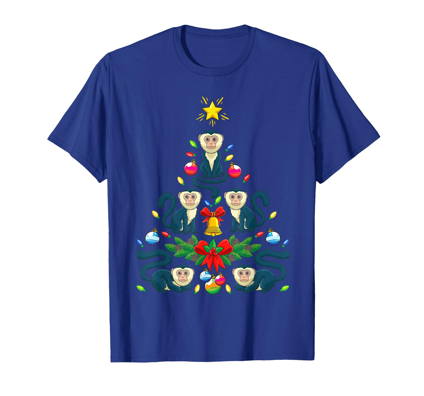 Capuchin Monkey Christmas Tree Monkey Animal T-Shirt