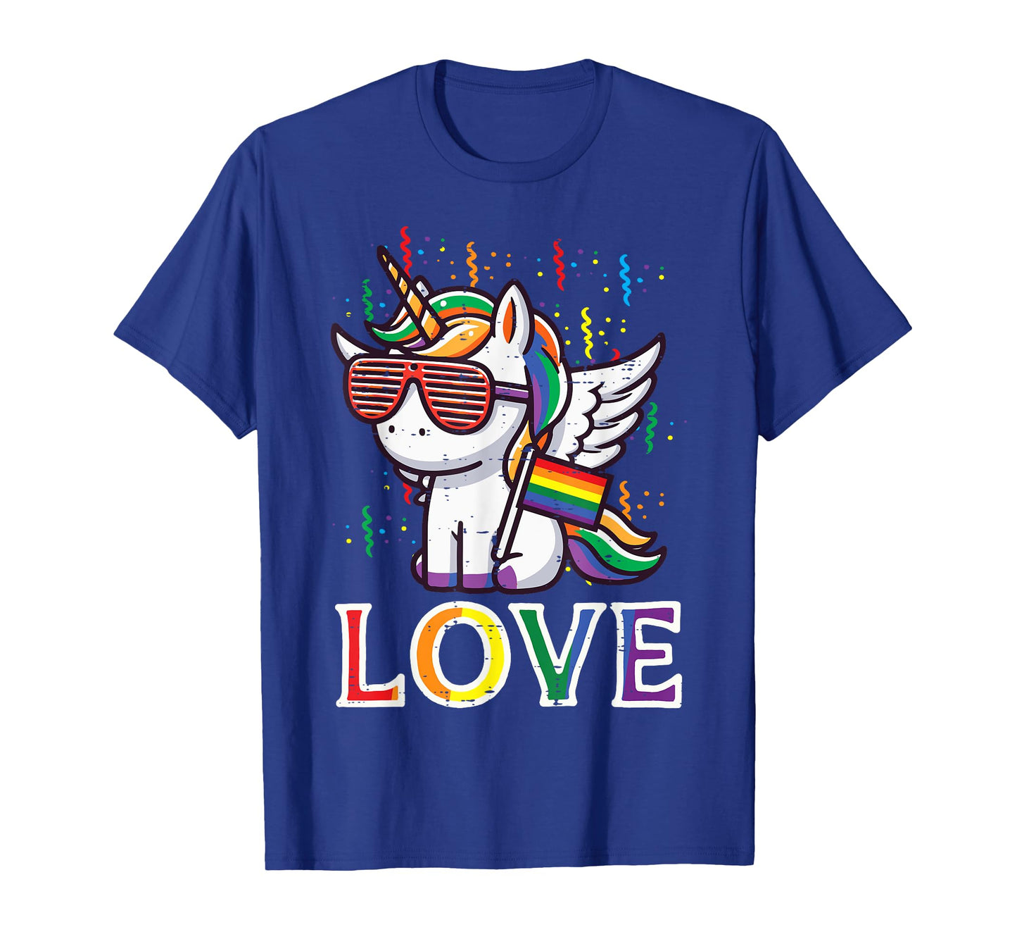 Gay Pride Month Love Unicorn LGBTQ Ally Rainbow Women Girls T-Shirt
