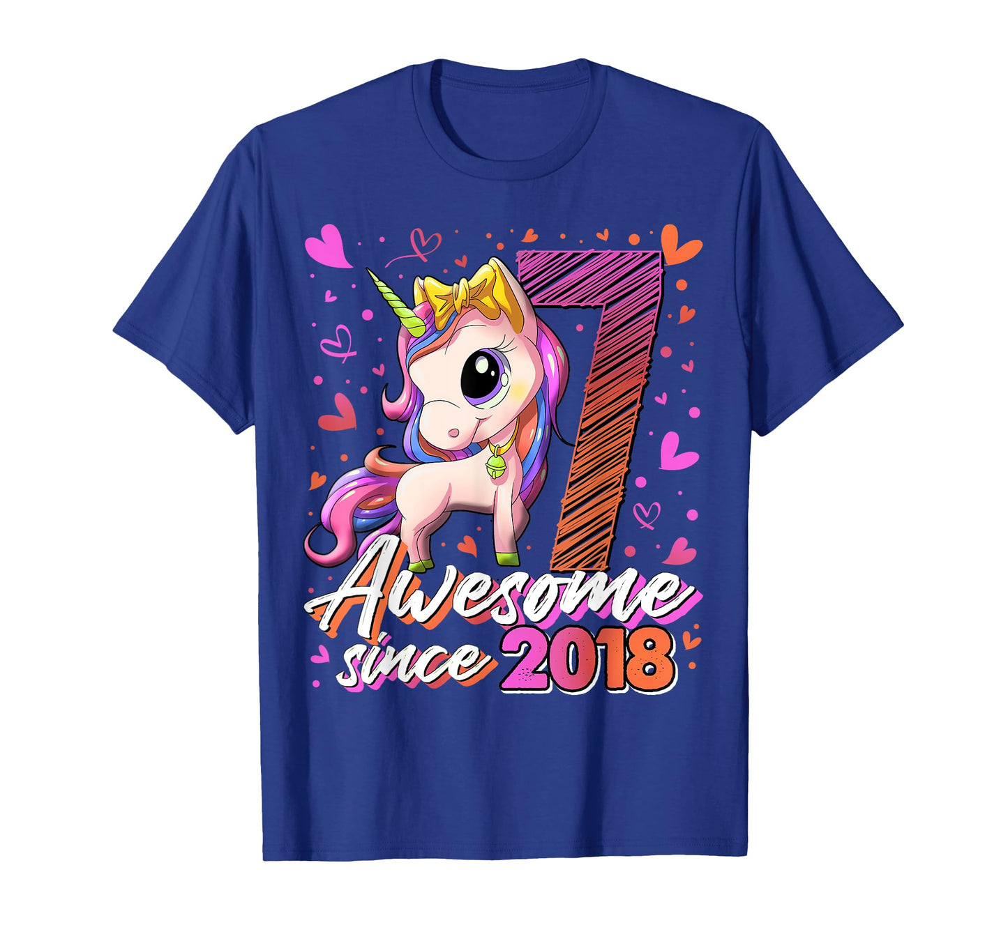 7 Year Old Unicorn Gifts For Girls 7th Birthday Girl Party T-Shirt