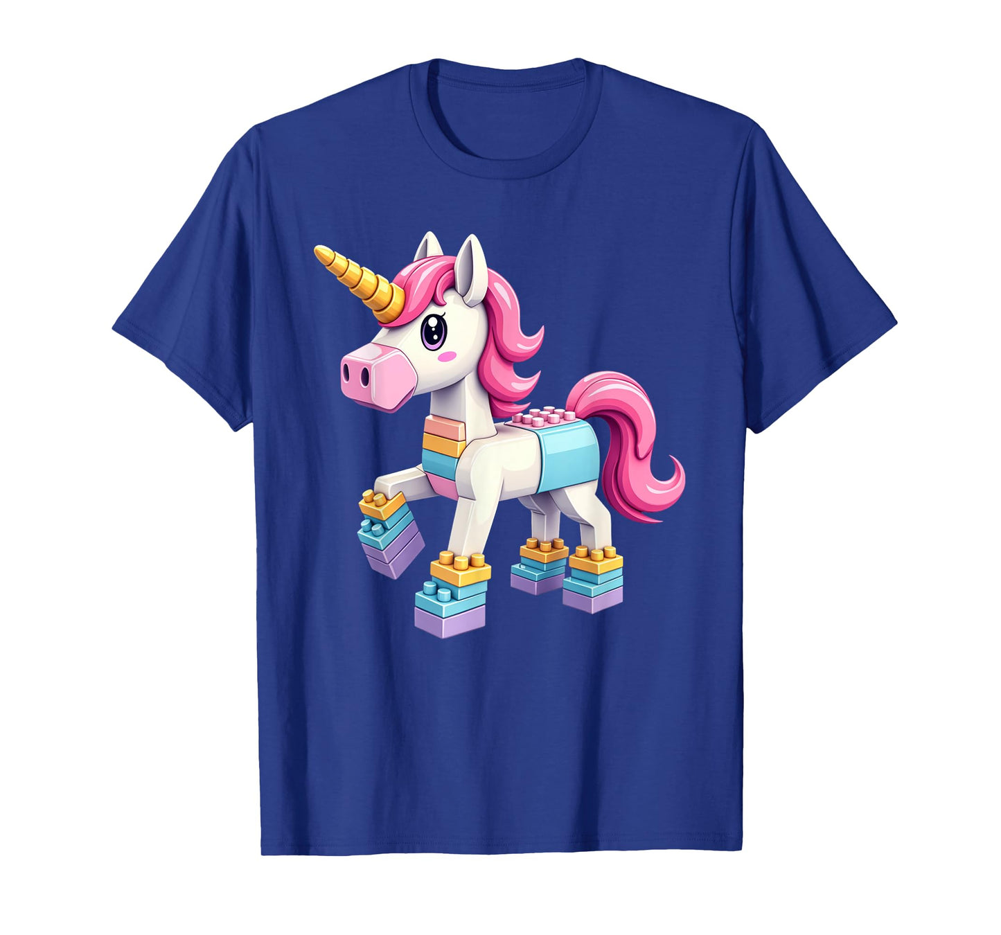 Block Building Unicorn Lover Master Builder Bricks T-Shirt