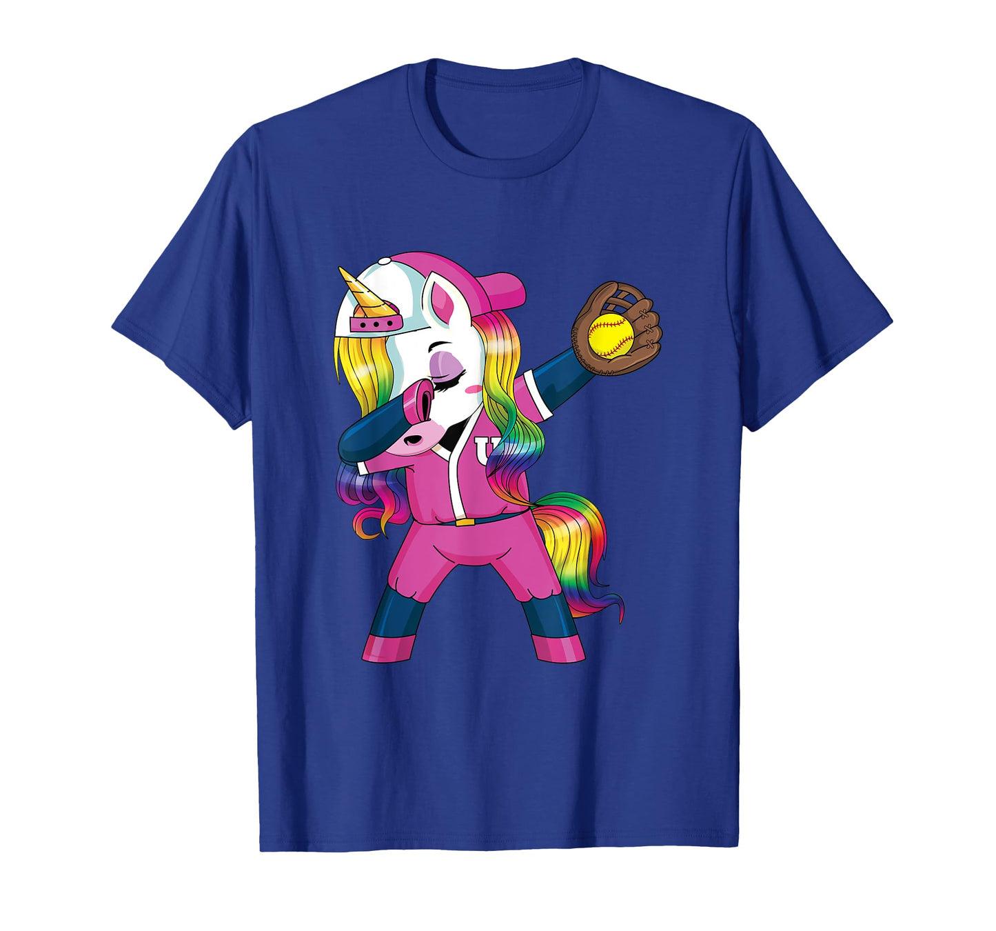 Dabbing Unicorn Softball Gift Girls Women T-Shirt
