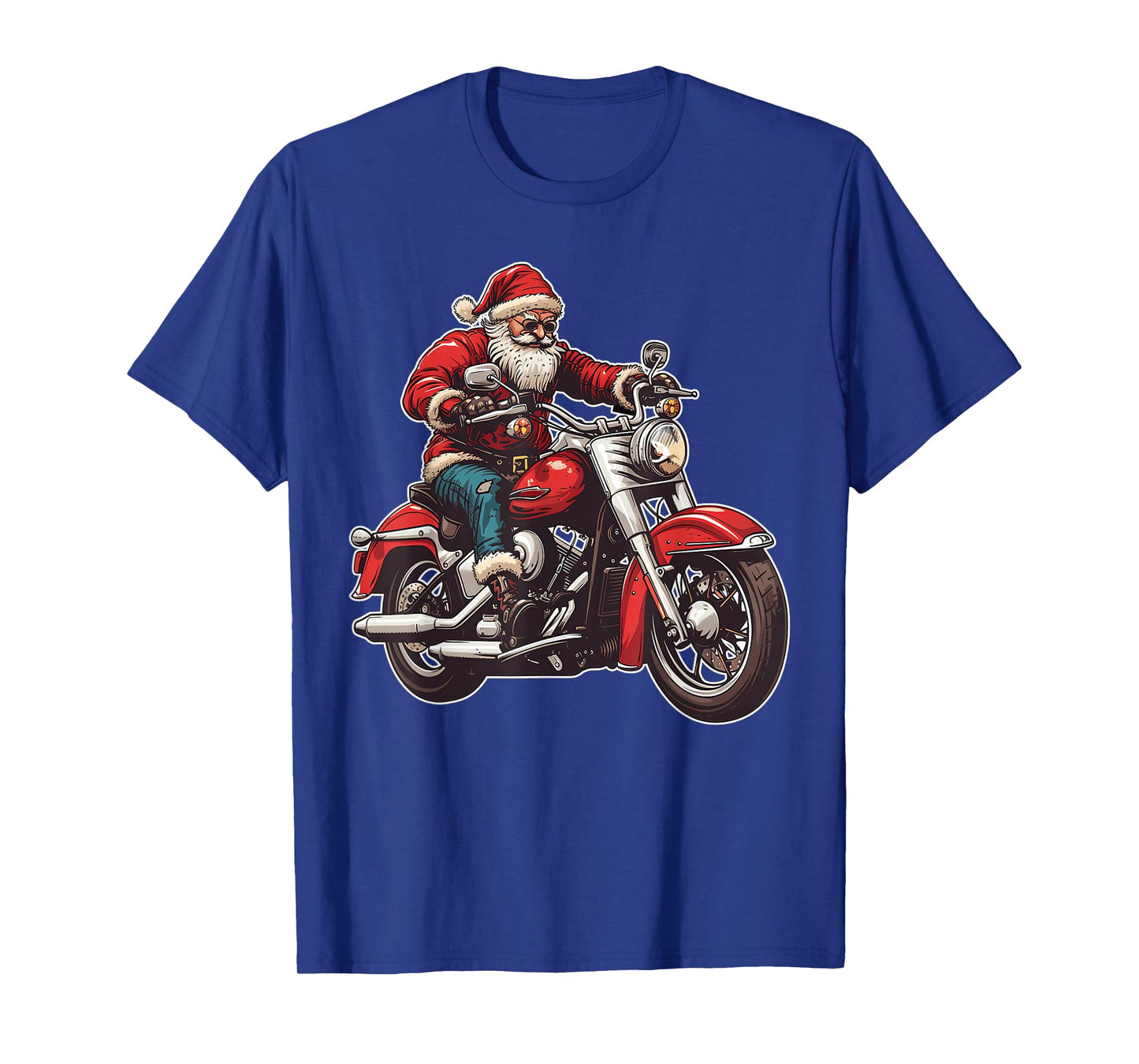 Santa Biker Motorcycle Christmas Pajama Toddler Kids Boys T-Shirt