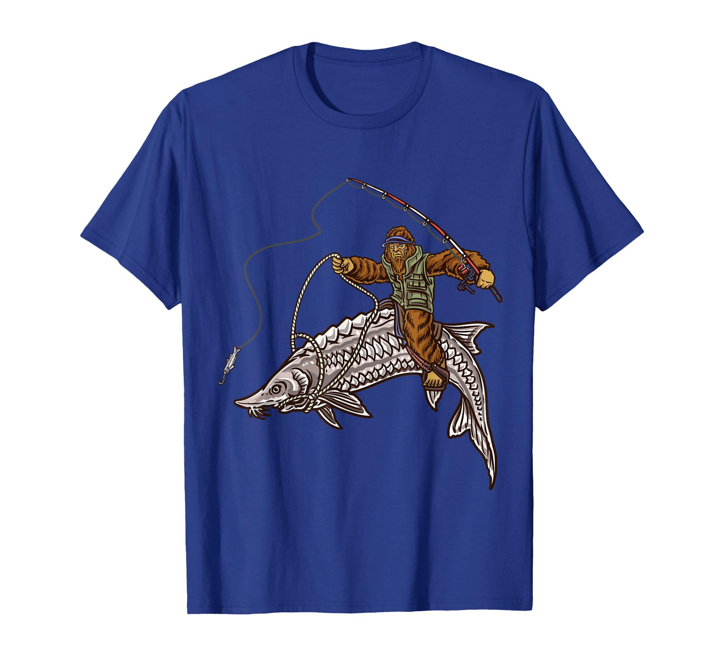Sturgeon Fishing Bigfoot Fisherman T-Shirt