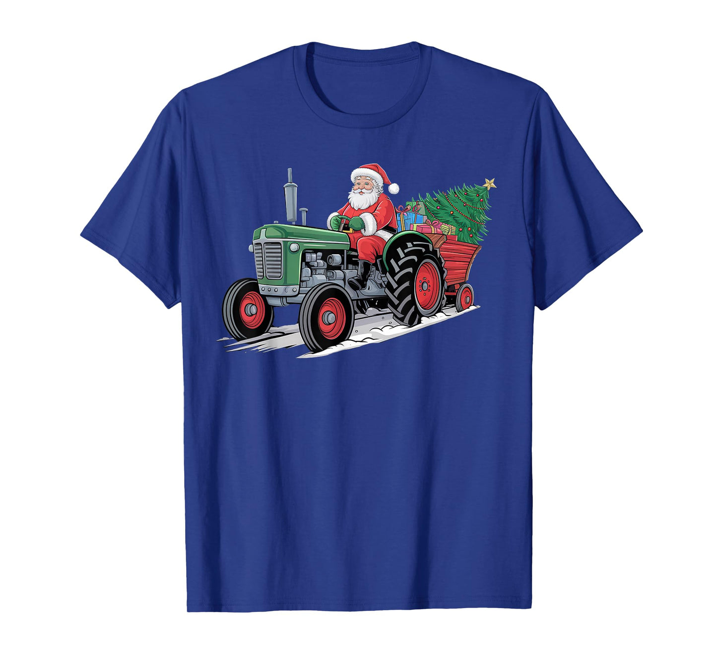 Santa Tractor Farm Truck Farmer Christmas Xmas Driving T-Shirt