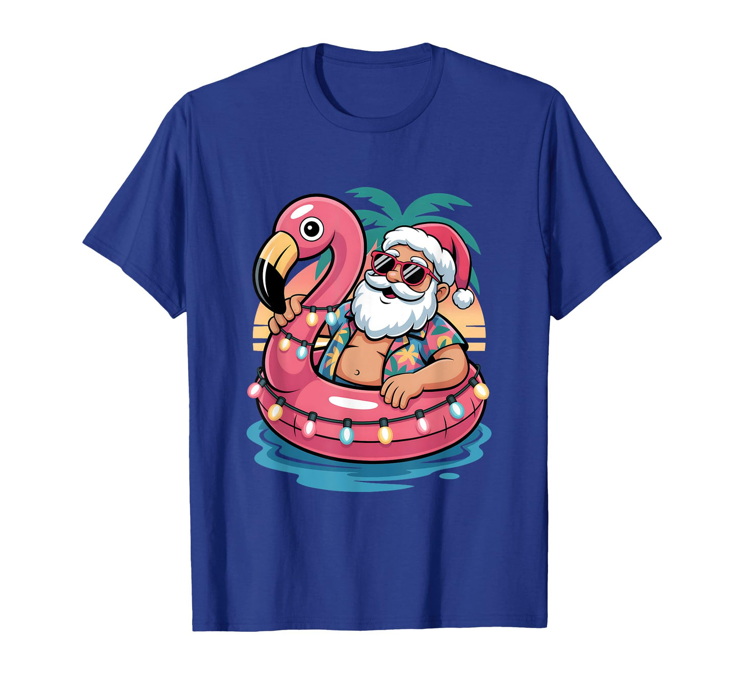 Christmas In July Shirt Boys Kids Santa Flamingo Summer Xmas T-Shirt