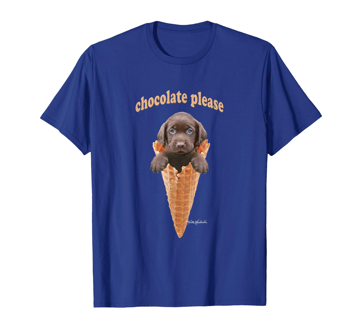 Chocolate Lab Waffle Cone Ice Cream T-Shirt Cute Puppy Tee T-Shirt