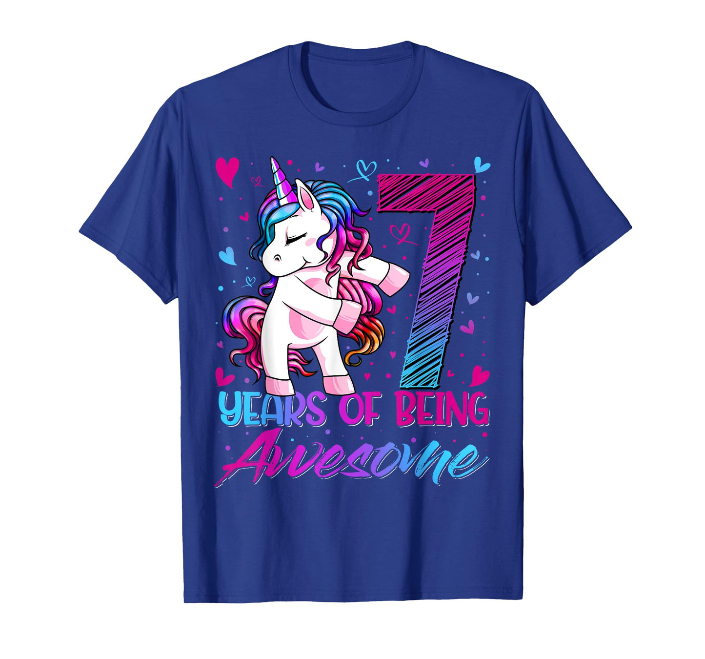 7 Year Old Gifts Unicorn Flossing 7th Birthday Girl Party T-Shirt