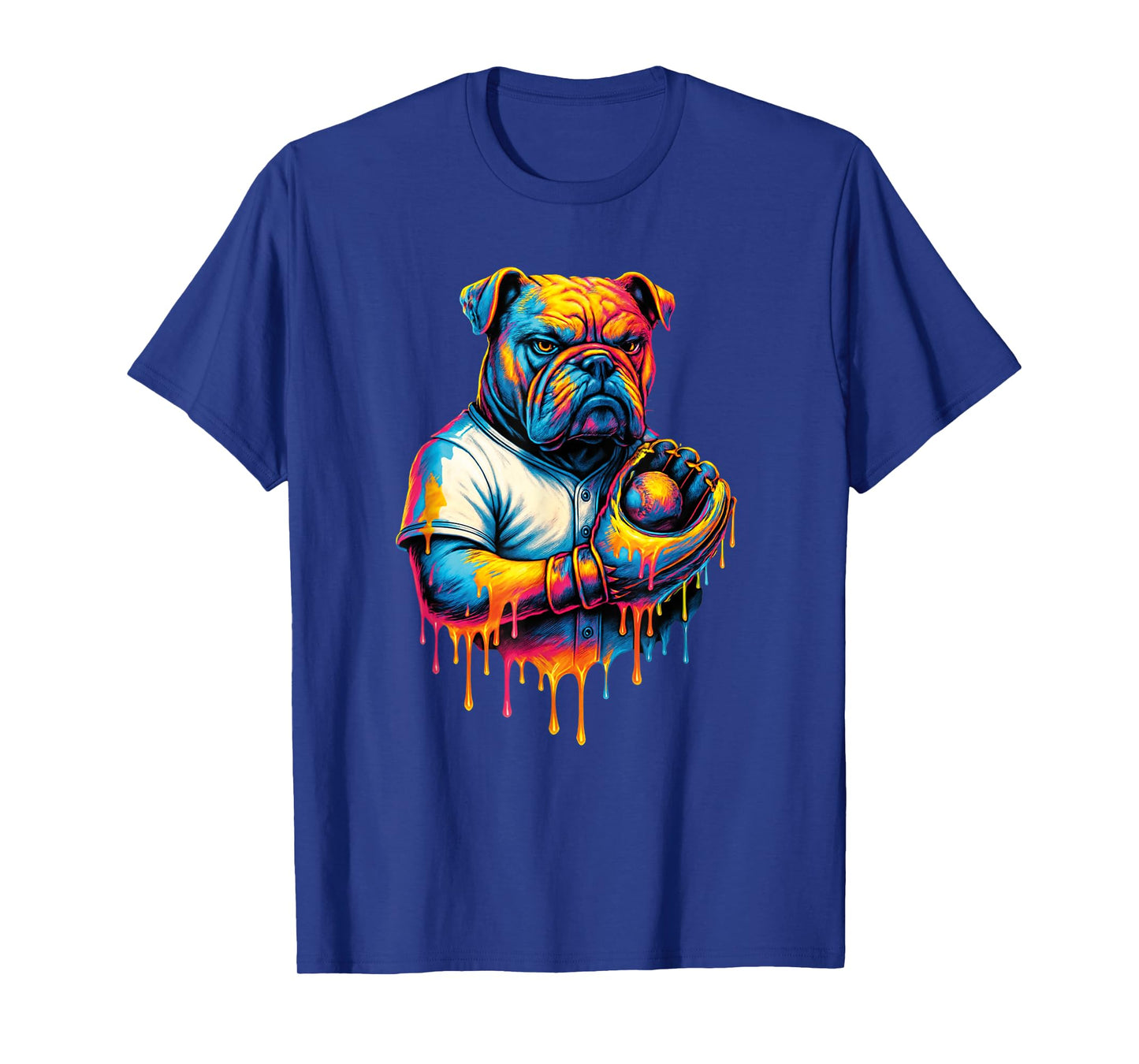 Baseball Drip Boys Girl Cool Ice Cream Drip Bulldog Baseball T-Shirt
