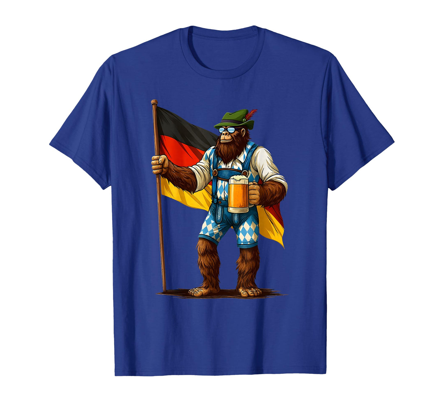 German Bigfoot Sasquatch Beer Lederhose Funny Oktoberfest T-Shirt