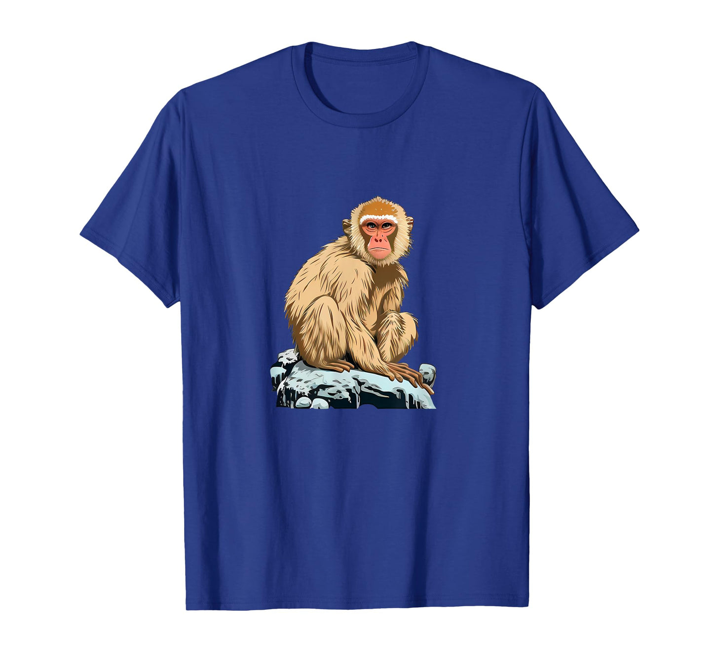 Funny cute japanese Monkey loves Snow T-Shirt