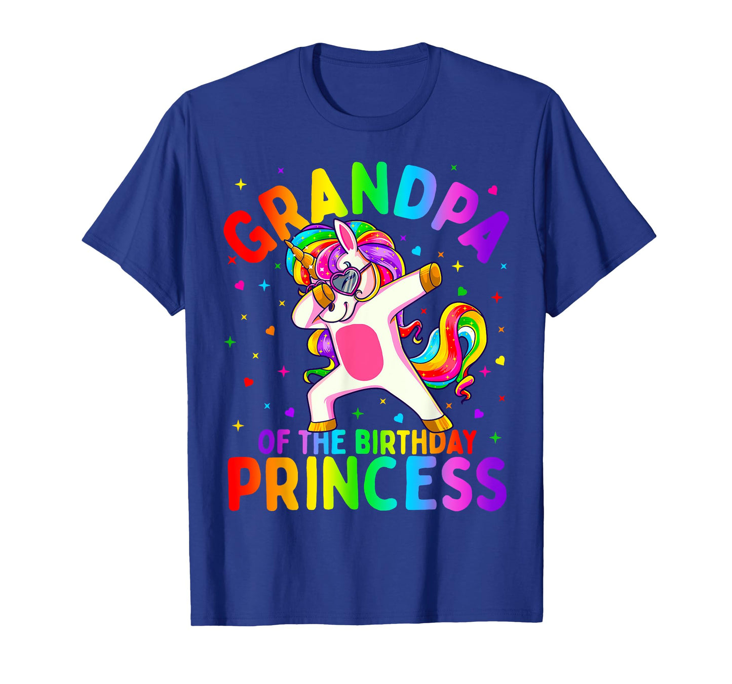 Grandpa of the Birthday Princess Girl Dabbing Unicorn T-Shirt