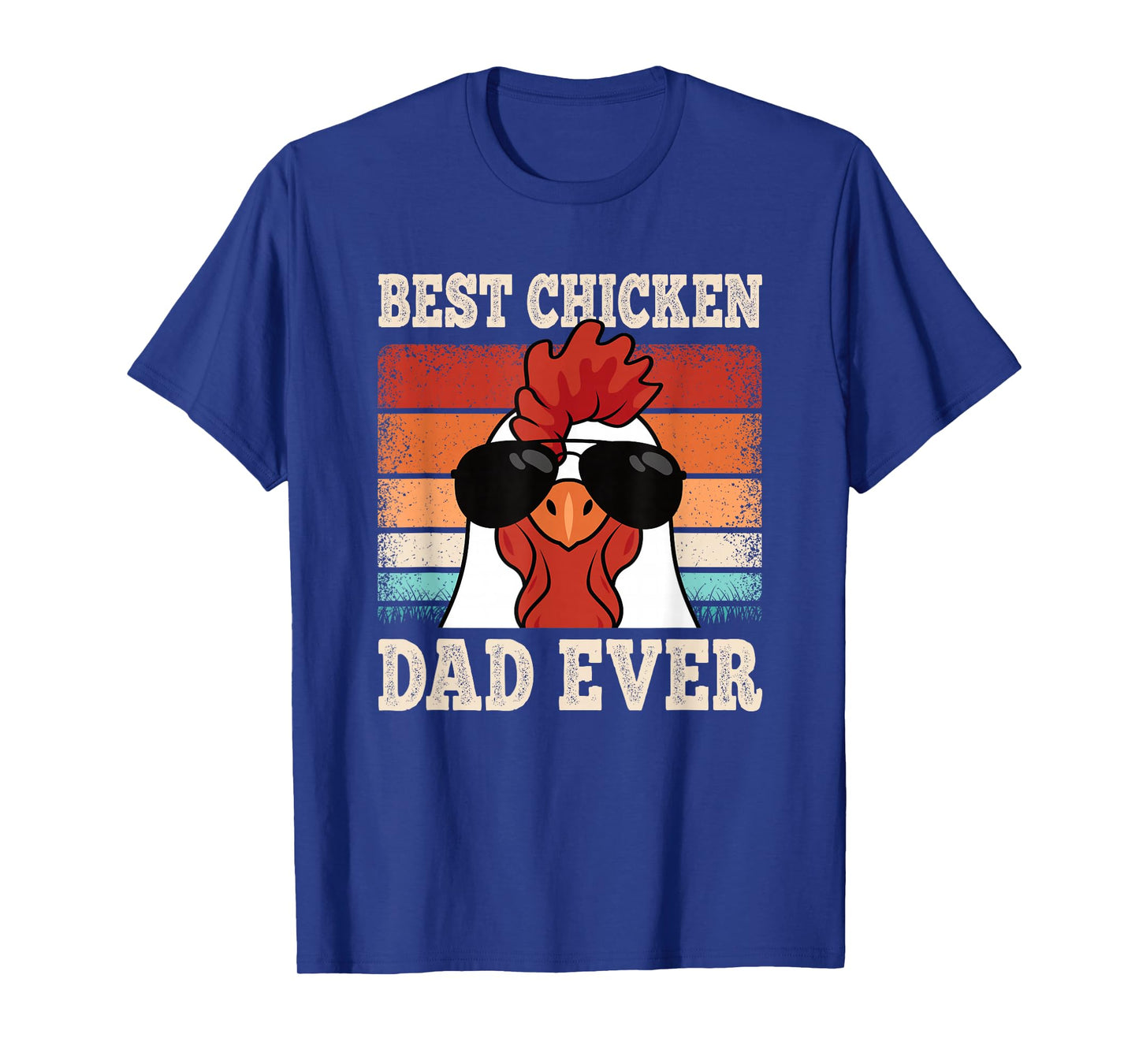 Best Chicken Dad Ever Funny Rooster Retro Farming Farmer Men T-Shirt