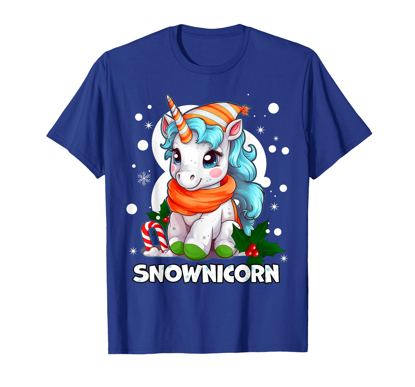 Snownicorn Cute Unicorn Snowman Christmas Girl T-Shirt