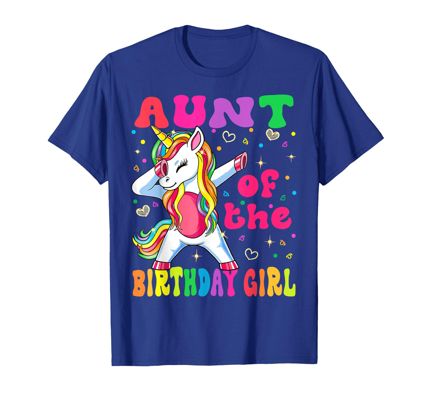 Aunt of the Birthday Princess Girl Dabbing Unicorn T-Shirt