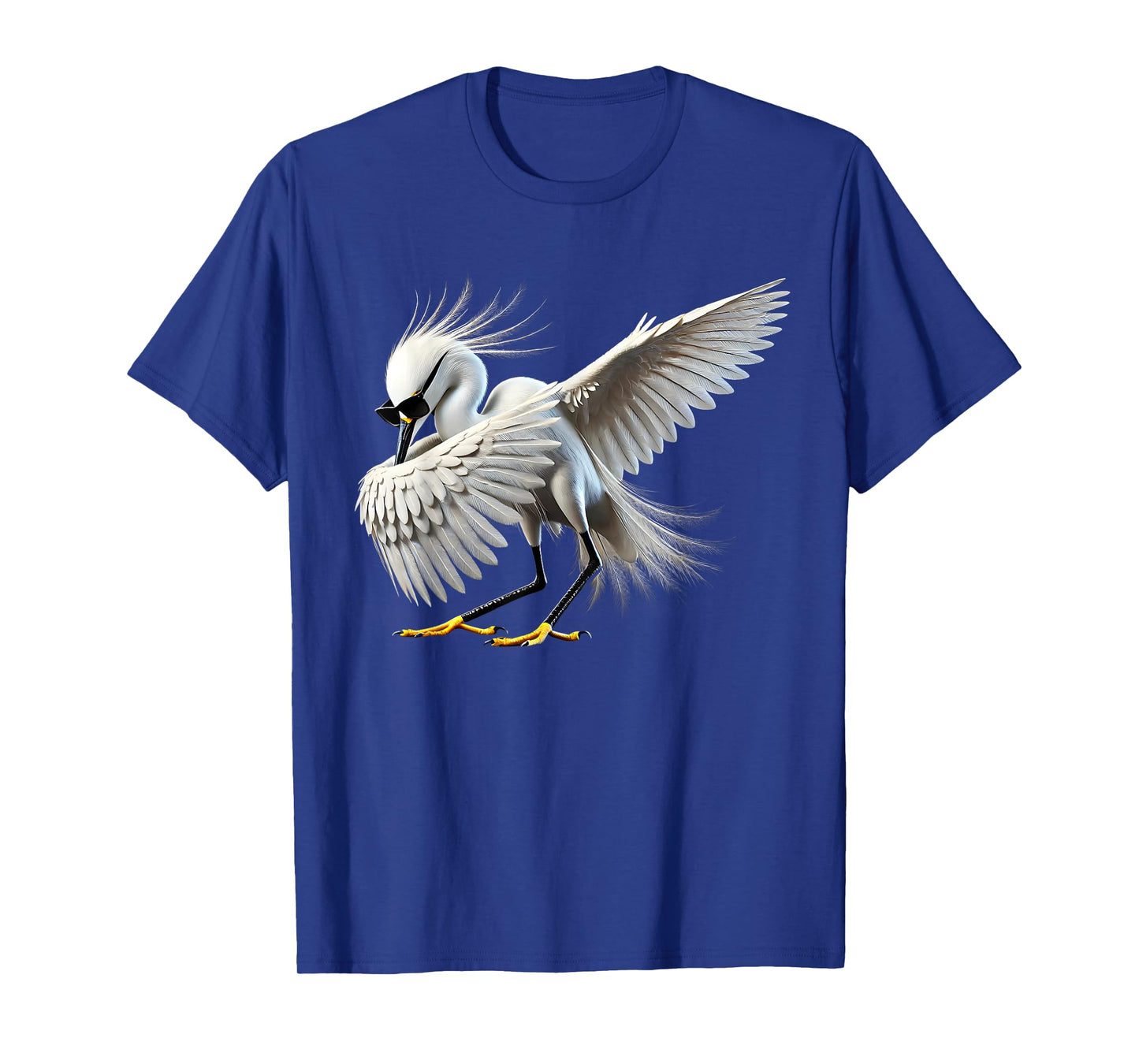 Dabbing Snowy Egret Bird Watcher Lover Birding T-Shirt