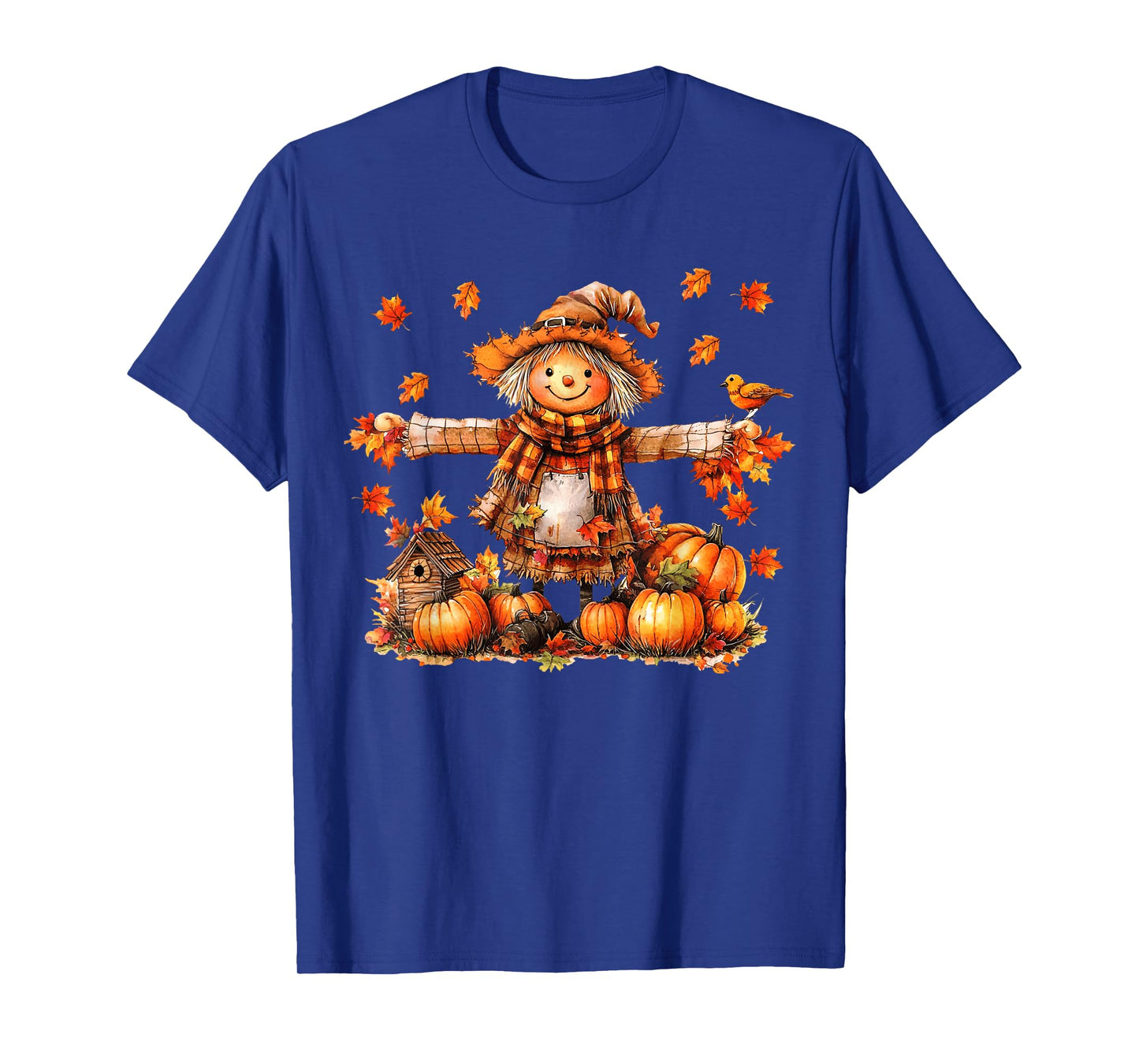 Cute Scarecrow Autumn Pumpkin Happy Thanksgiving Halloween T-Shirt