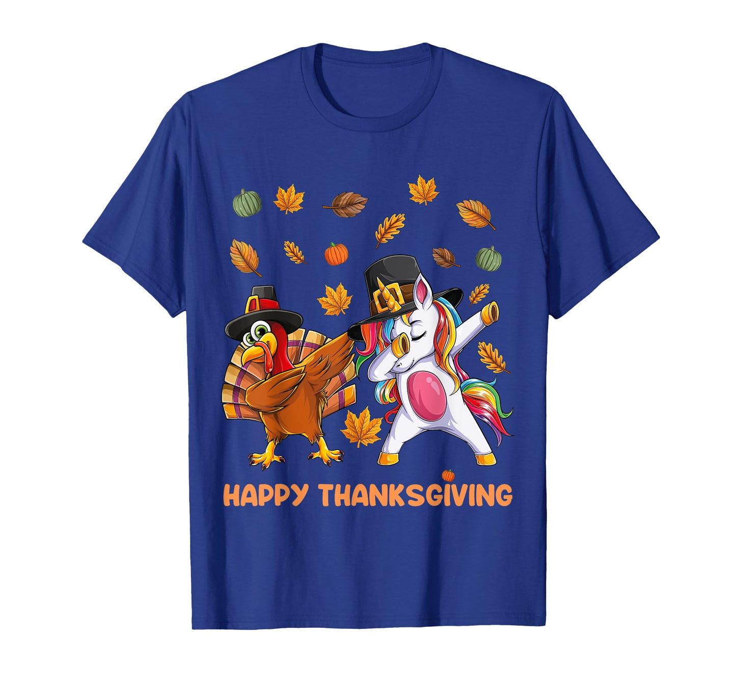 dabbing Turkey Unicorn Thanksgiving For Girls Pilgrim Hat T-Shirt