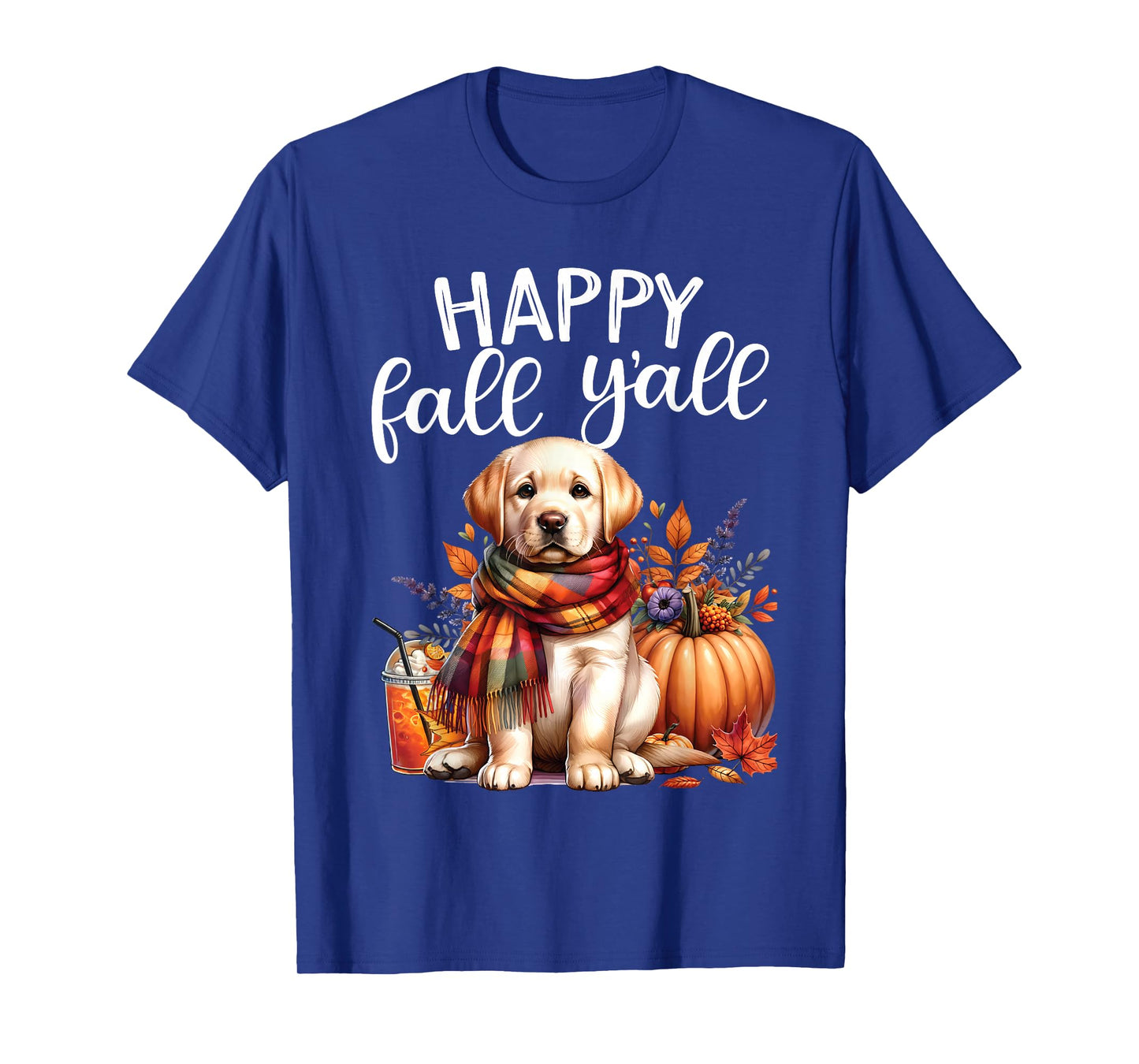 Labrador Retriever Dog pumpkin spice Happy Fall Yall autumn T-Shirt