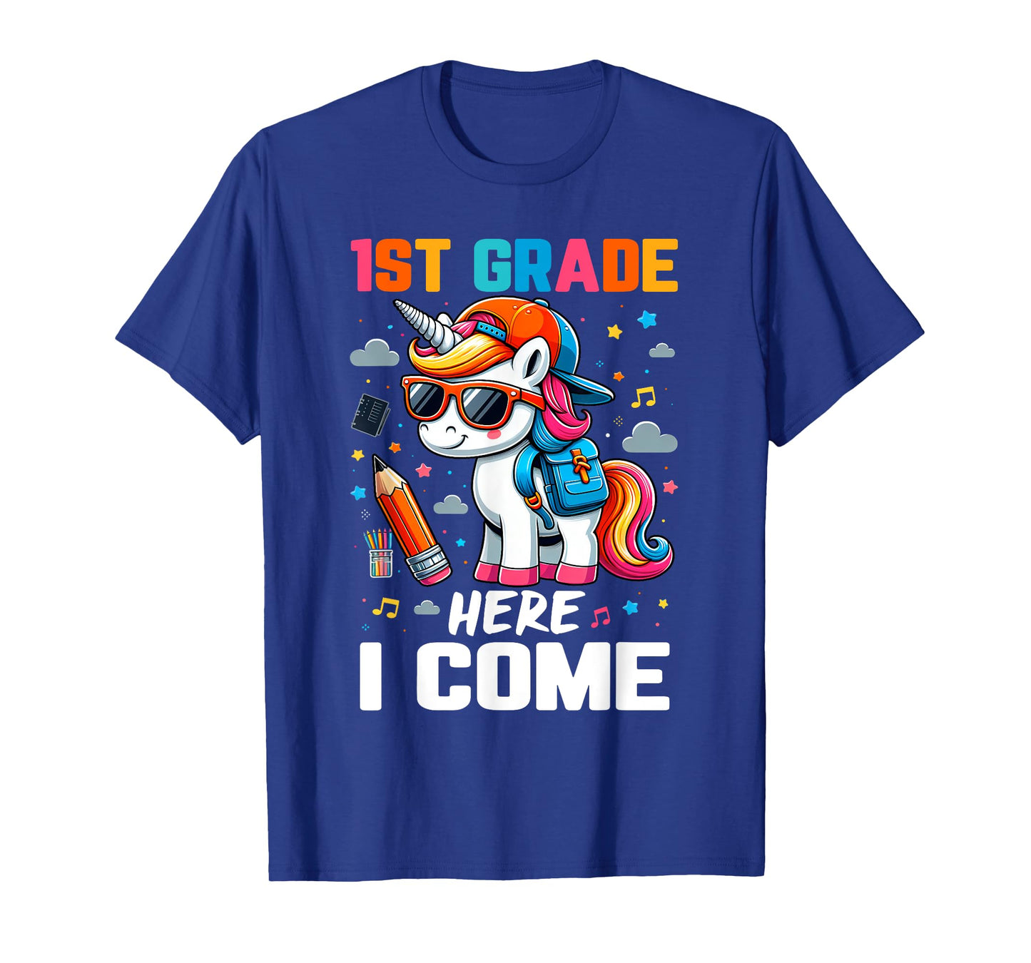 First 1st Grade Here I Come Shirt First Day Of School Girls T-Shirt