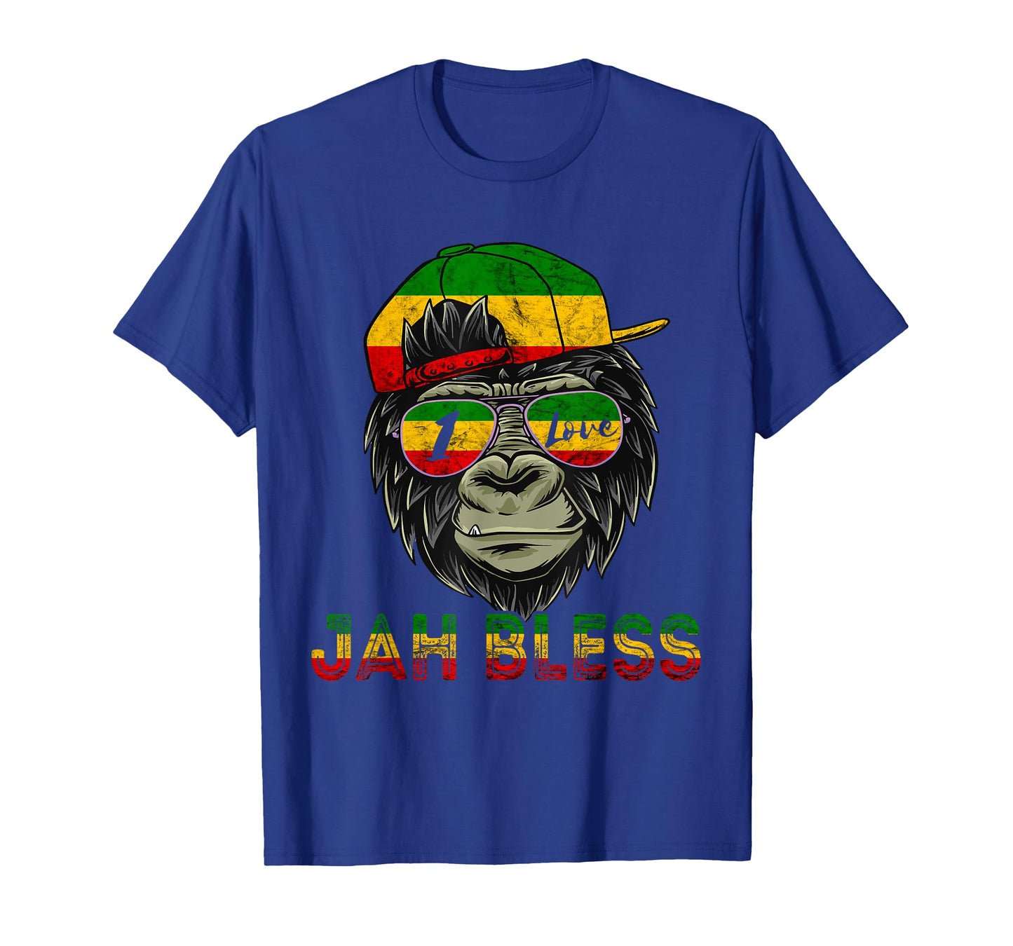 Rasta Reggae Monkey Jah Bless Reggae Music Lover Jamaica T-Shirt