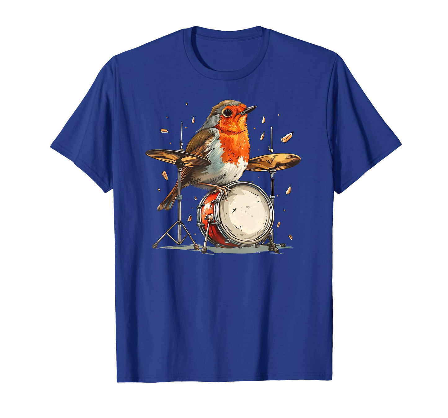 Funny Rocking Robin Bird - Robin Playing The Drums T-Shirt