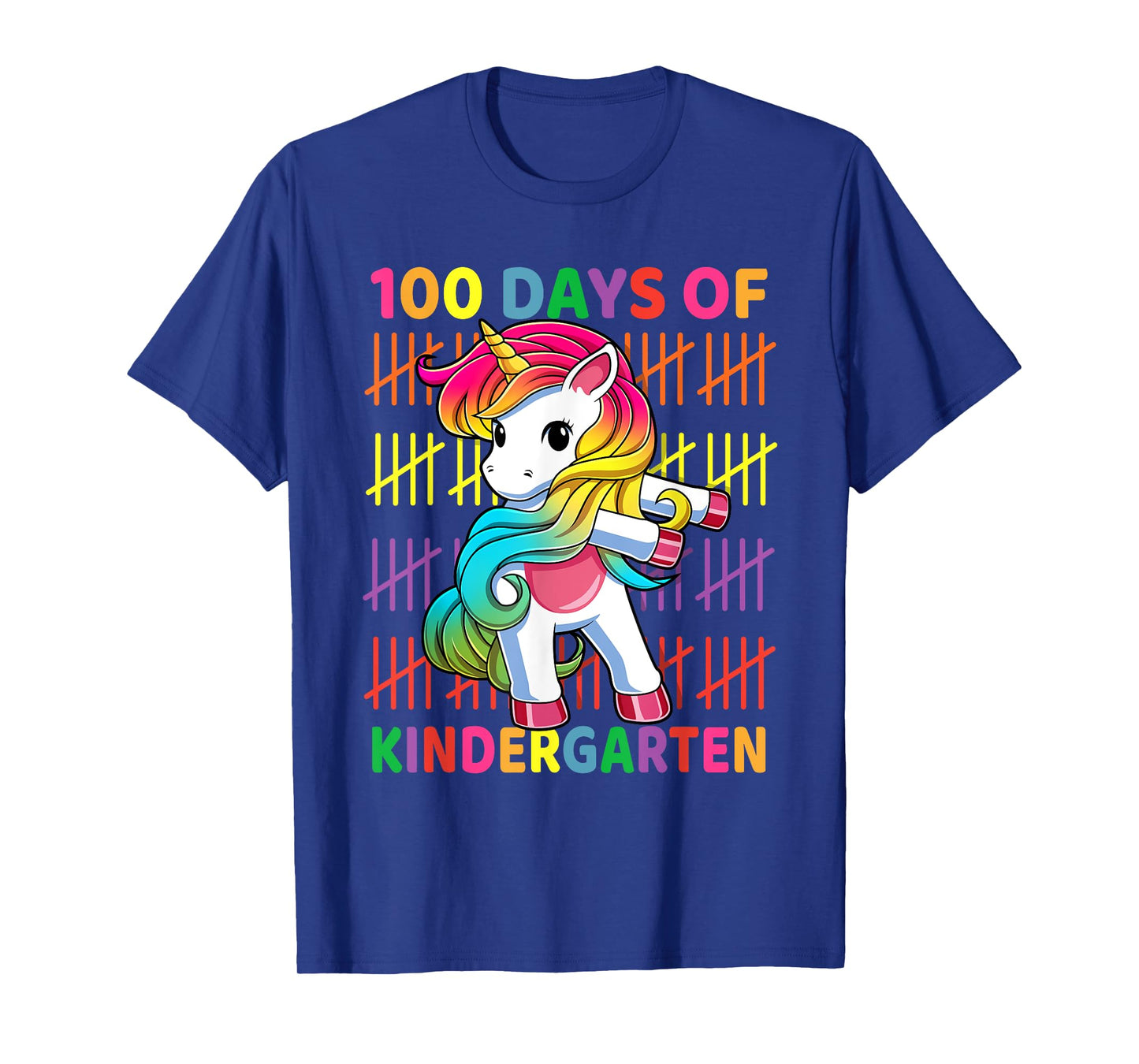 100 Days of Kindergarten School Unicorn Flossing Girls Kids T-Shirt