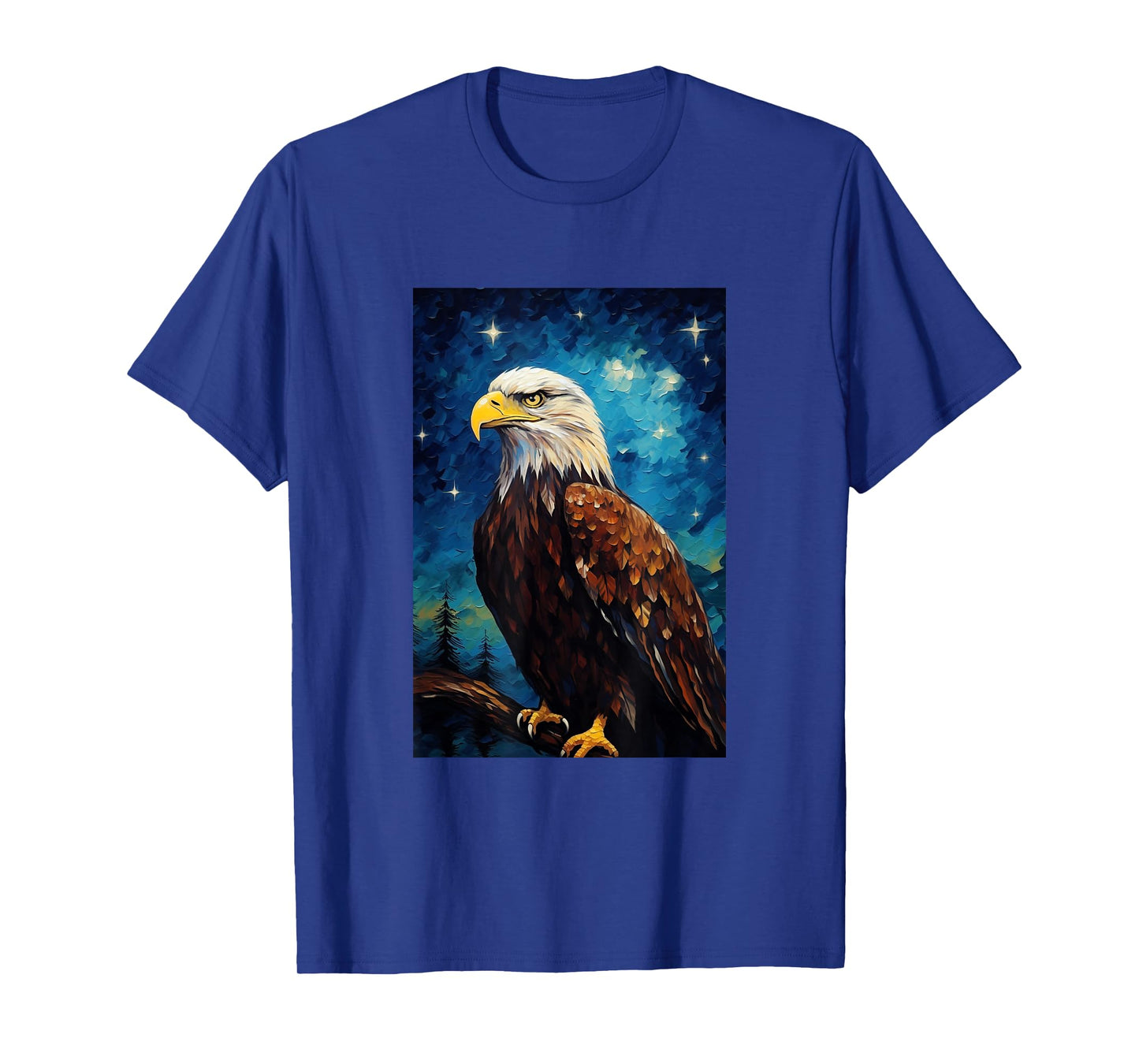 Eagle Designs. Bald Eagle Bird T-Shirt - Unisex-Adults, Kids - Black - Short Sleeve - Small - Classic Fit