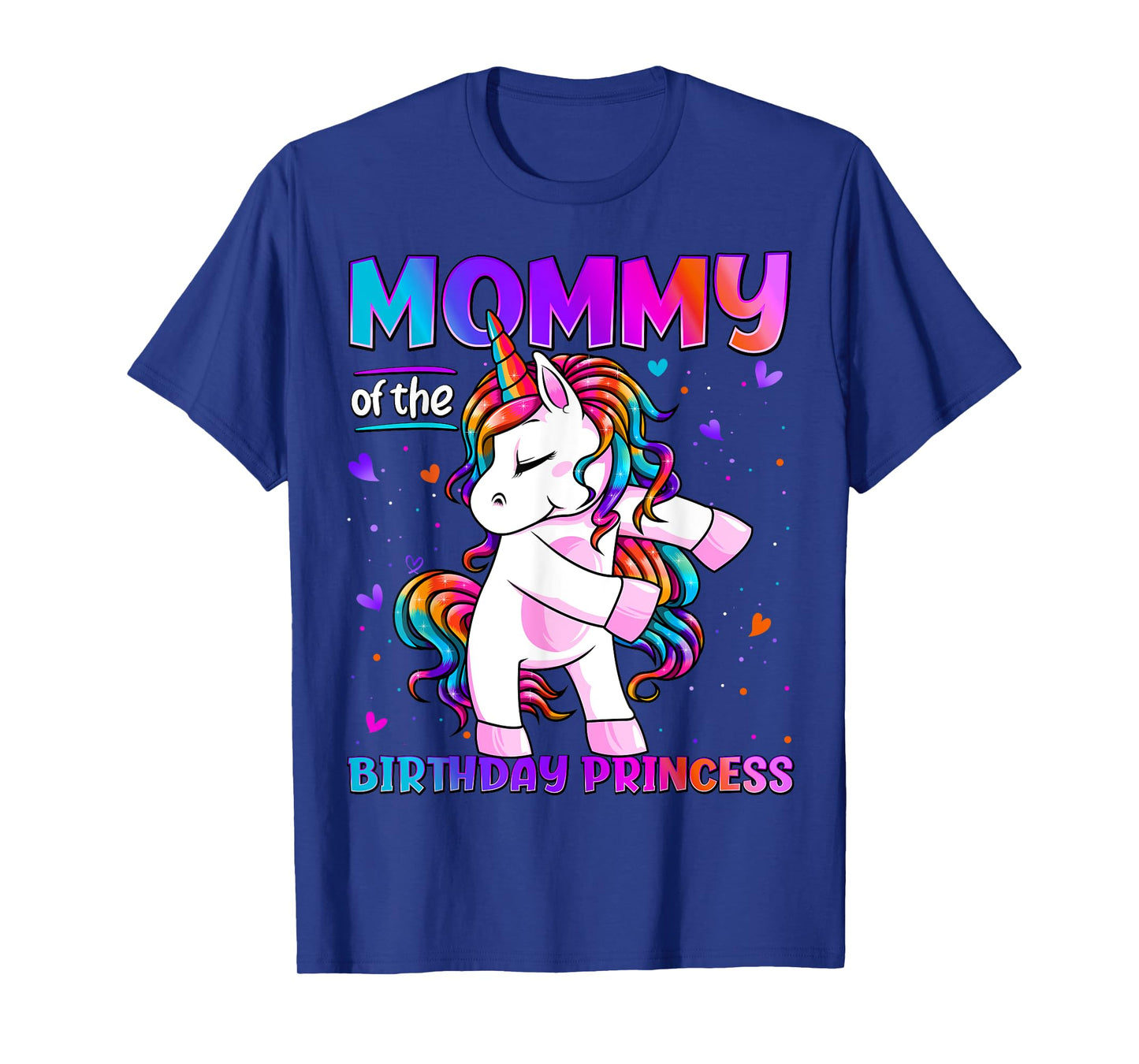 Mommy of the Birthday Princess Girl Flossing Unicorn Mom T-Shirt