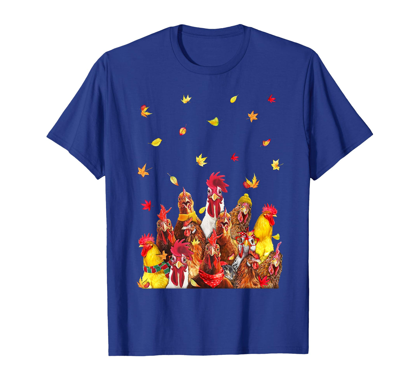 Hello Autumn Maple Chicken Leaf Fall Cute Chicken Farm T-Shirt