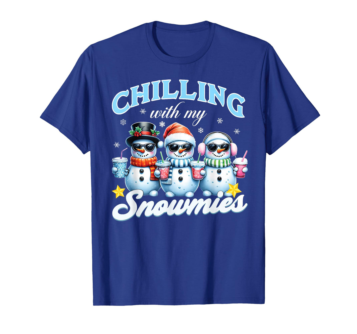 Chillin With My Snowmies Funny Snowman Christmas Kids Boys T-Shirt