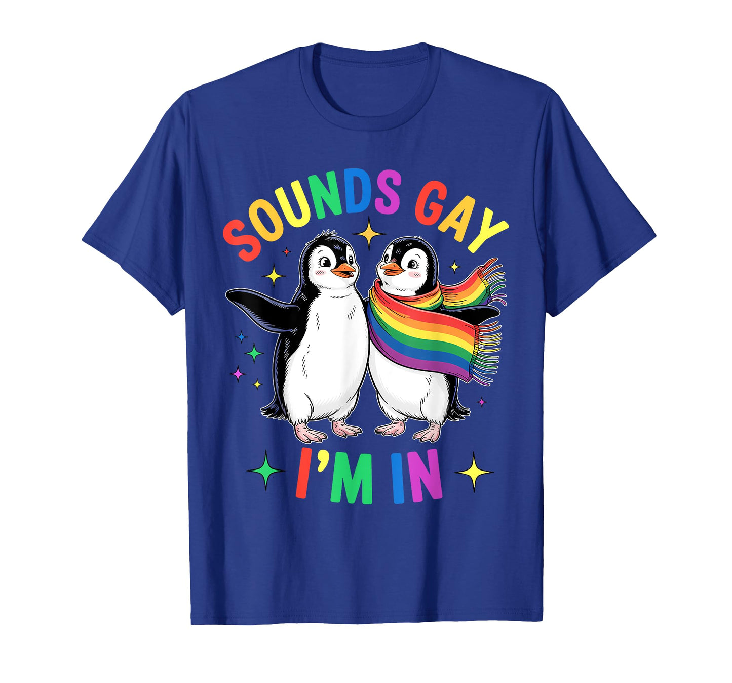 Cute Penguins Wearing Rainbow for Funny LGBTQ Pride Look T-Shirt