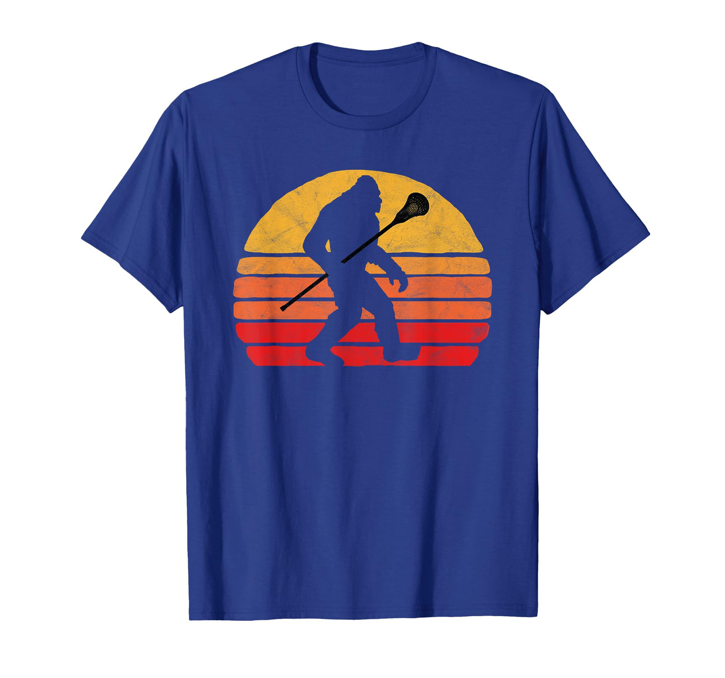 Bigfoot Lacrosse Stick Vintage Surf Sun Funny Lax T-Shirt